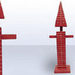Escultura triangular Selknam roja - Madera